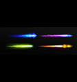 vfx effect of meteorite star missile flame set vector image