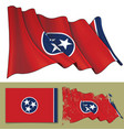 waving flag of the state of tennessee vector image vector image