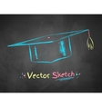 chalk drawn mortarboard vector image vector image
