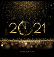 happy new year clock countdown background gold vector image