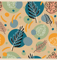 seamless pattern exotic plants in minimalism style vector image