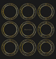 set of golden decorative round frames vintage vector image