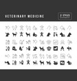 set of simple icons veterinary medicine vector image