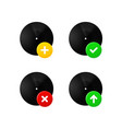 vinyl disk icons set with different pictograms 3d vector image vector image