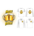 mock up shirt with beer logo vector image