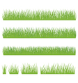set of green grass isolated on white background vector image