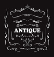 set of vintage hand drawn line art retro antique vector image vector image