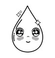 Kawaii cute happy water drop Royalty Free Vector Image