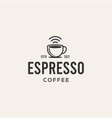 minimalist espresso coffee wifi cafe logo design vector image