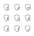 set linear safety icons vector image