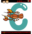 letter c for crayfish cartoon vector image