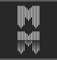 letter m logo monogram striped design many black vector image vector image