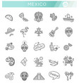 mexican culture icons set day of the dead vector image vector image