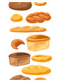 seamless pattern with various bread image vector image