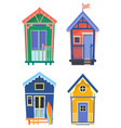 surfer houses or usa bungalow with board vector image vector image