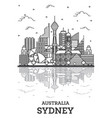 outline sydney australia city skyline with modern vector image