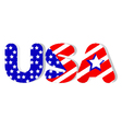 usa word in flag colors vector image