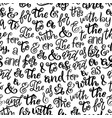 ampersands prepositions lettering seamless pattern vector image