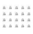 icon set female user avatars for account vector image