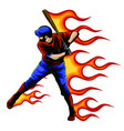 a american baseball player batting vector image vector image