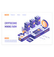 cryptocurrency mining farm bitcoin financial vector image
