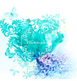 watercolor invitation background with blue spot vector image