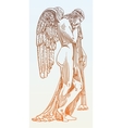 digital sketch drawing of marble statue sad angel vector image