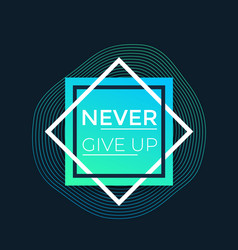 Boxing girl with motivational quote never give up Vector Image