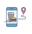 order fast food from mobile app vector image