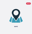 two color maps icon from signs concept isolated vector image