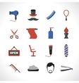 barber icons set vector image