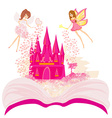 magic world of tales fairy castle appearing from vector image
