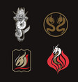 dragon logo set vector image vector image