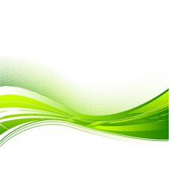 Green wave background on white Royalty Free Vector Image