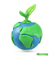 earth day icon 3d object handmade plasticine art vector image vector image