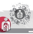 hand drawn alimentary system icons vector image