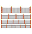 realistic brick and steel fence set vector image vector image