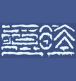 cartoon snow caps winter snowdrift effect on roof vector image vector image