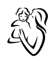 mother and child sketch vector image vector image