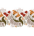 seamless autumn border with flowers berries vector image vector image