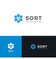waste sorting bin logo garbage recycling vector image