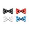 3d realistic black white red blue bow vector image
