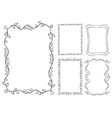 collection of frames with swirls rectangular shape vector image
