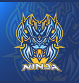 ninja head esport logo design with modern concept vector image vector image