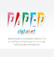 paper fold font vector image
