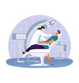 dental office with dentist woman and patient vector image