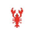 8 bit pixel lobster vector image