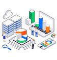 big data science analysis isometric concept vector image