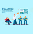 coaching on blue background vector image