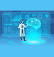 human brain futuristic medical hologram vector image